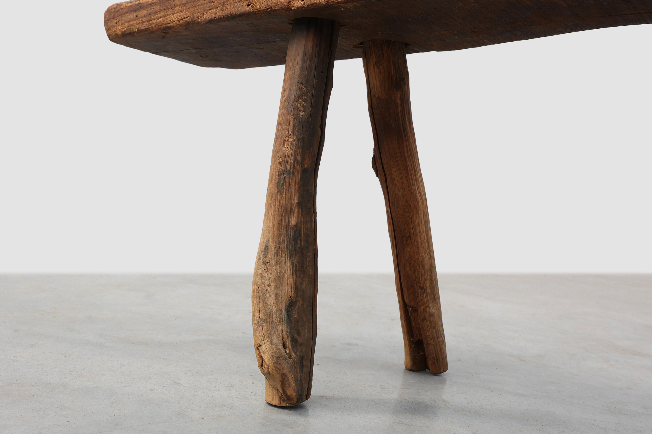 French Primitive Farmhouse Bench with Splayed Legs, 19th Centurythumbnail